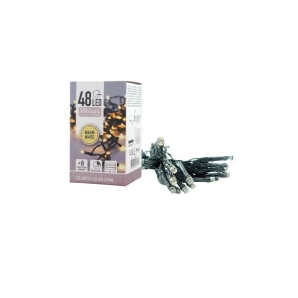 Lysende guirlande - OSE - 48 LED - Hvid - Batteri - Udendørs