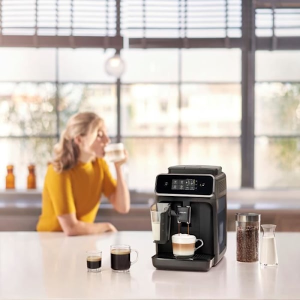 Espressomaskin Automatisk kvarn - PHILIPS - EP2230/10 - LatteGo - 275 g kaffe - 1,8 L - Mattsvart Svart