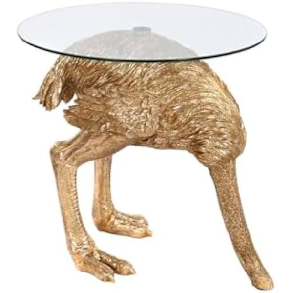 Sidebord - HOME ESPRIT - Model S3053140 - Guldharpiks - Glas - 60 x 60 x 62 cm Flerfärgad