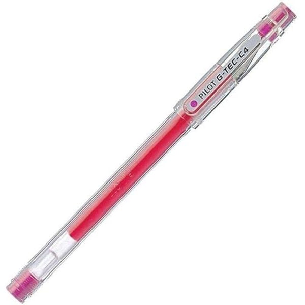 Stylo roller - PILOT - G-Tec C4 - Pack om 12 - Fin spets 0,4 mm - Påfyllningsbar rosa