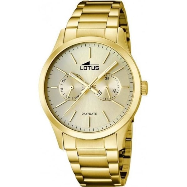 Klocka - Lotus - Minimalistisk L15955/2 - Guld - Metall - Analog gyllene