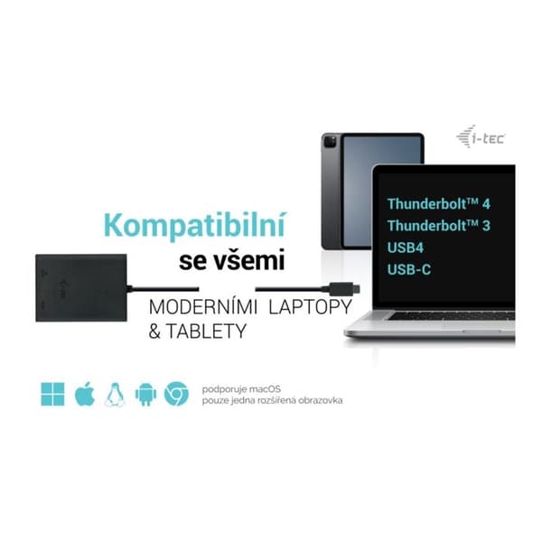 i-tec HDMI USB-C tuplavideoadapteri 4K/60Hz (yksinkertainen 8K/30Hz)