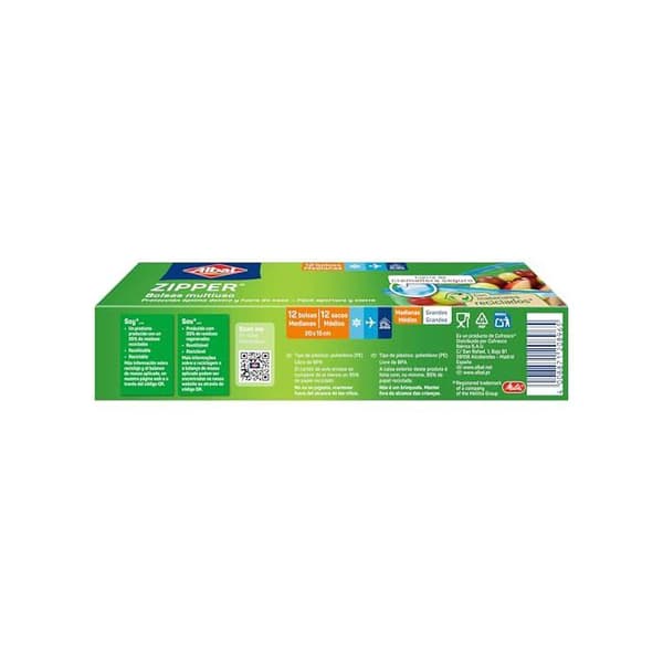 Multi-brugsposer - Albal - Hermetisk ziplukning - 1L - Flad bund - Riv-resistent