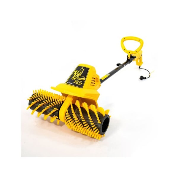 Brosse för syntetiskt gräs - GARLAND - ROLL&COMB 141 E-V19 - Gul - 300 W - Justerbart styre