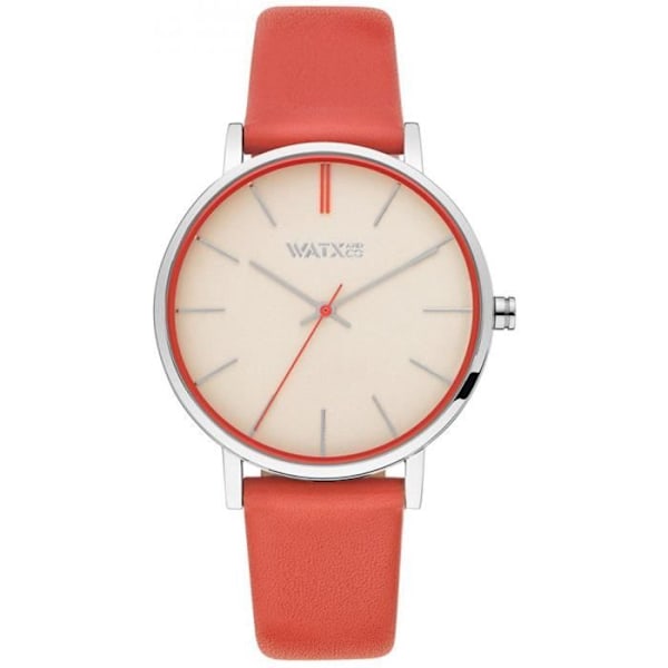 Klocka - WATX&COLORS - TERRESTRE WXCA3014 - Kvarts - Analog - Rosa läder Rosa, röd, grå