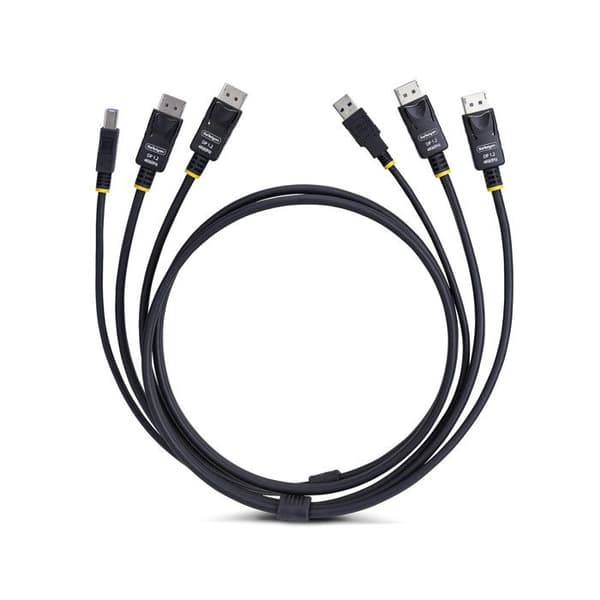KVM-kabel - STARTECH.COM - DisplayPort USB - 4K 60Hz - 5Gbps - 1,8m Sort