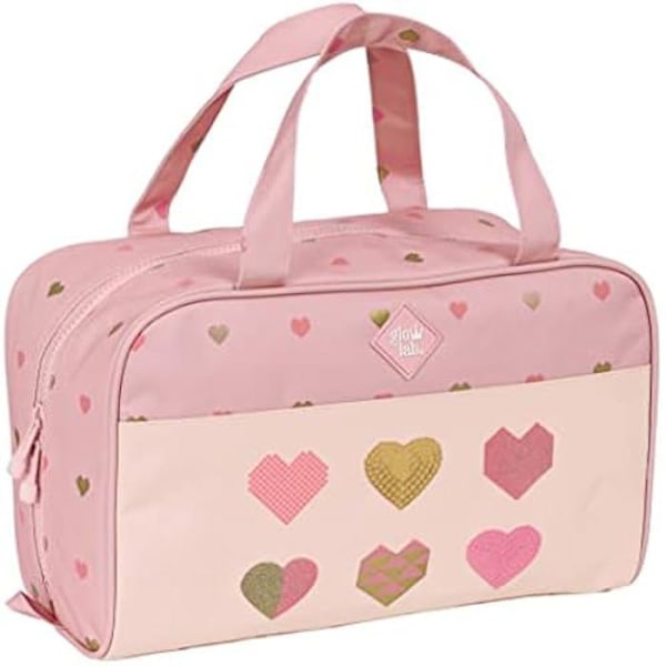 Toilettaske - SAFTA - Glowlab Hearts - Rektangulær - Praktisk - 31 x 14 x 19 cm - Lyserød Ljusrosa