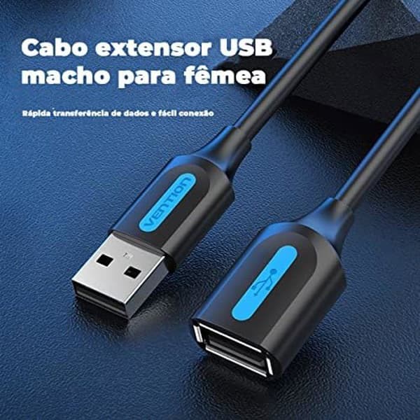USB-pitkänkaapeli - VENTION - CBIBJ - 5 m - Musta - USB 2.0
