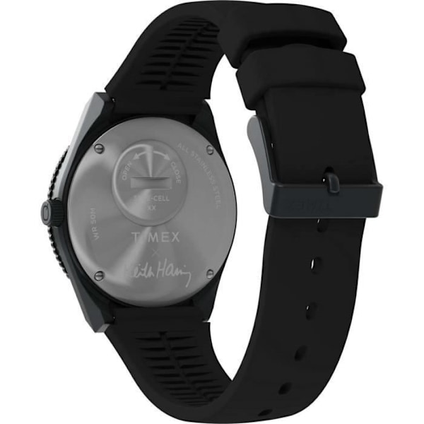 Montre TIMEX - Herrer - TW2W25600 - Vandtæt 5 ATM - Sort silikonearmbånd Svart