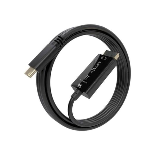 Aisens A109-0879 USB-C til DisplayPort 8K@60Hz Bidirektionel Sort 1.8m