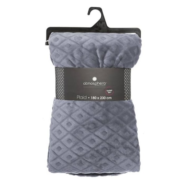 Pläd - Atmosphera - 3D Rhomb - Mörkgrå - 180x230 cm - Polyester Mörkgrå