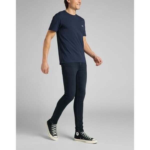 T-shirt - Lee - Patch Logo - Blå - Økologisk bomuld - Korte ærmer
