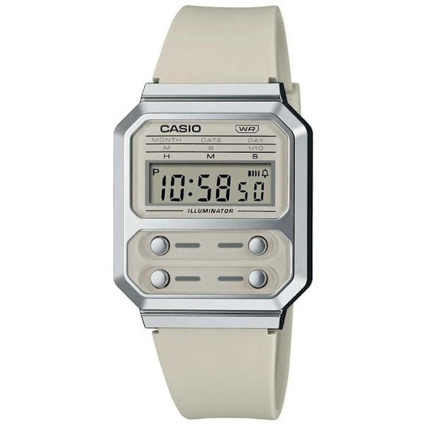 Casio Ur - Unisex - A100WEF-8AEF - Beige - Plast - Kvarts - Digital Beige
