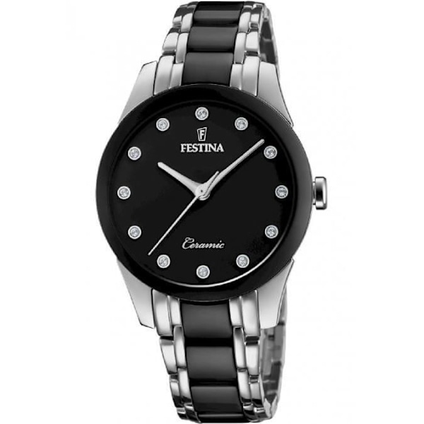 Dameur Kvinde - Festina - F20499-3 - Sort - Keramisk - Chic Silver, Flerfärgad, Svart
