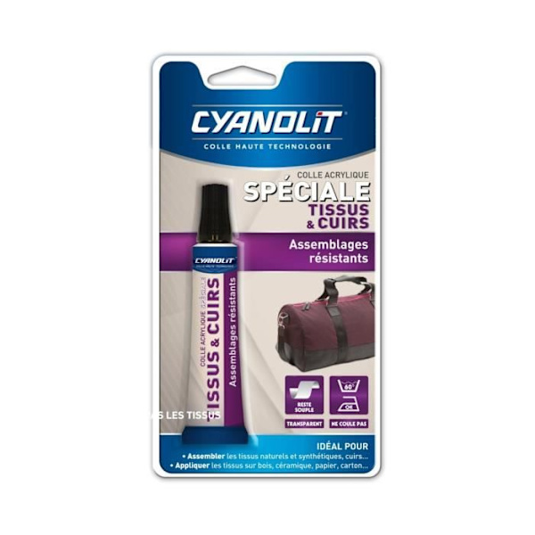 Speciale tekstil lim - CYANOLIT - Fleksibel binding - Ideel til stof og tekstiler