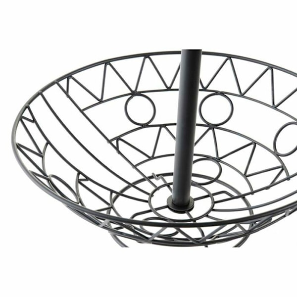 Fruktskål - DKD Home Decor - Metall - Svart - Geometrisk design - 28x28x58 cm svart