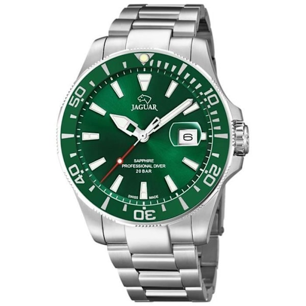 Klocka - Mode - J860-B - Grön - Silver - Kvarts - Analog Grågrön