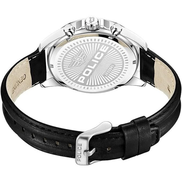 Herreur med quartz - POLICE - Malawi PEWJF2204101 - Rustfrit stål - Sort - Læder Svart