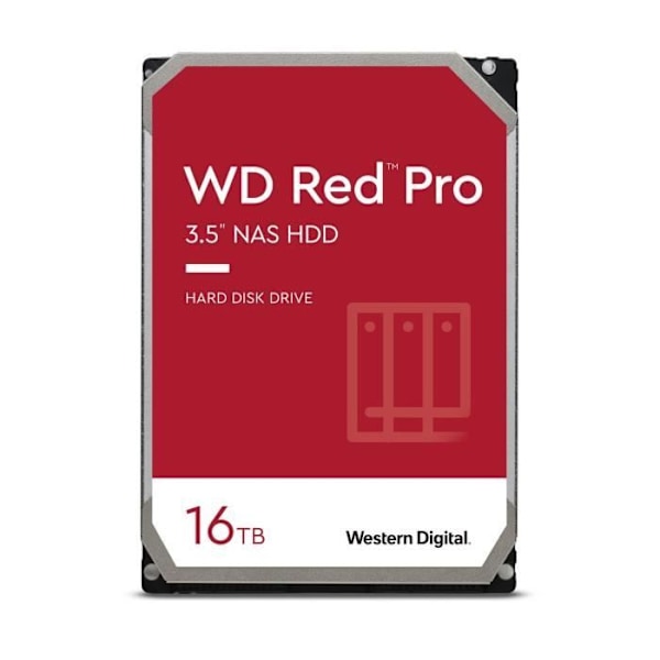 WD Red™ Pro - NAS intern harddisk - 16TB - 7200 rpm - 3,5" (WD161KFGX)