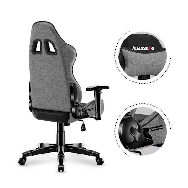 HUZARO Ranger 6.0 Grå mesh Gaming Stol Ergonomisk Højdejusterbar Drejelig Lumbar Support Tippet sort, grå