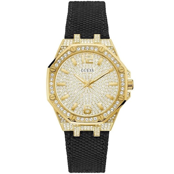 Damklocka - Guess - GW0408L2 - Kvarts - Guld - Svart nylonarmband Silver, Guld, Svart