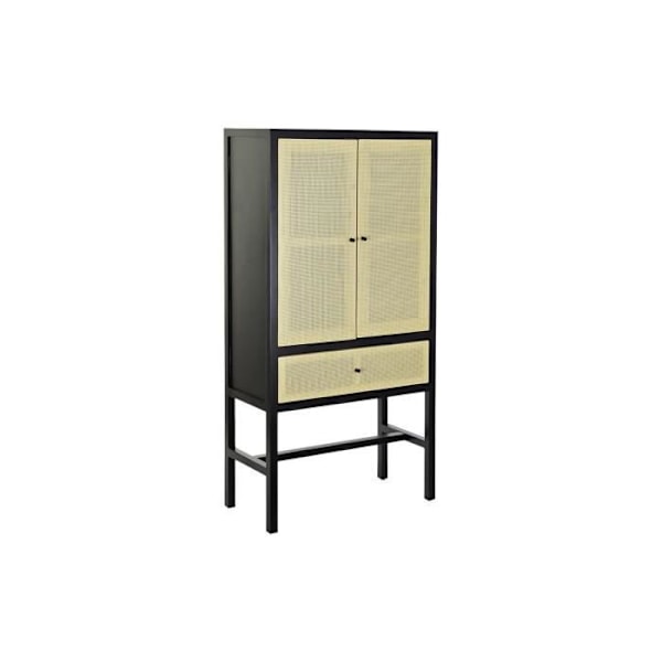skab 80 x 38 x 160 cm sort naturgran