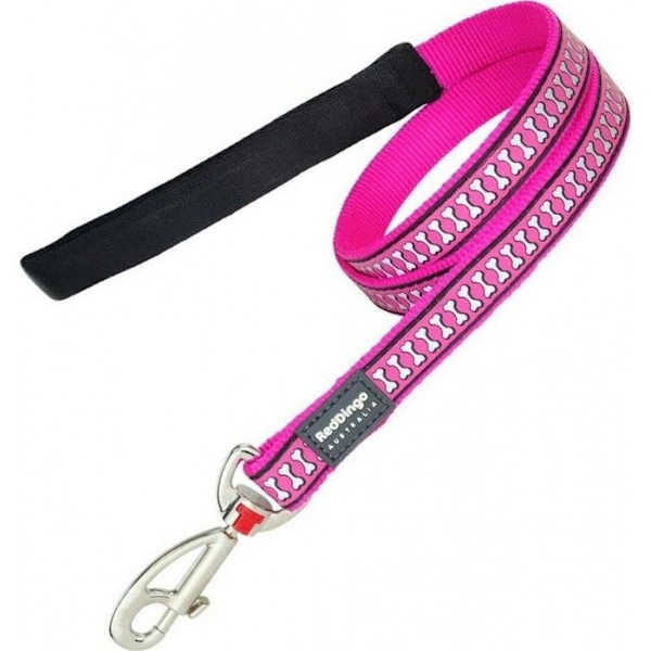 Reflekterende halsbånd - Red Dingo - Fuchsia - Polstret håndtag - Synlig i mørket - Til hund