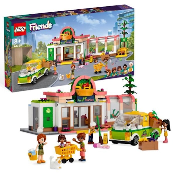 LEGO® Friends 41729 Økologisk købmand, supermarkedslegetøj, med lastbil og minidukker Vit
