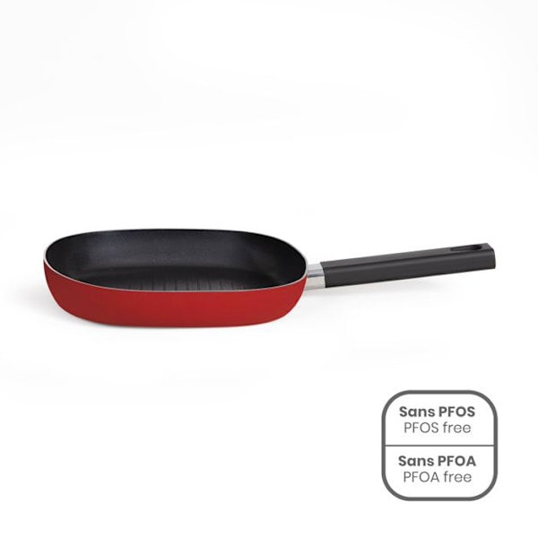 Grill - Livoo - MEP152 - Aluminium - Non-stick - 24 cm Röd