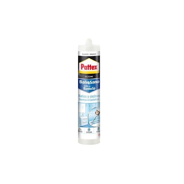 Silikone - Pattex - Bad og køkken - Hvid - 280ml - Beskyttelse mod skimmelsvamp