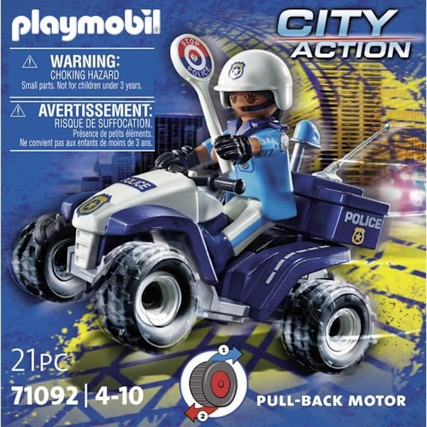 PLAYMOBIL 71092 Polis och retrofriktionsfyr, Stadsaktion, poliser, Från 4 år Flerfärgad