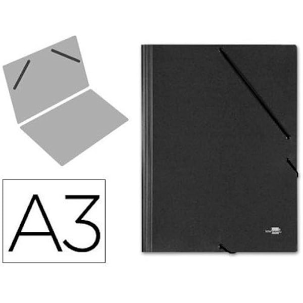 Chemise - LIDERPAPEL - 927149 - A3 297 x 420 mm - 1520 g/m2 - Sort elastik sort