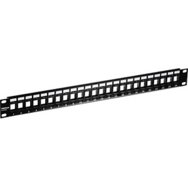 Patch Panel - TRENDNET - 24 porte - 1U - Keystone - Blokeret - Sort