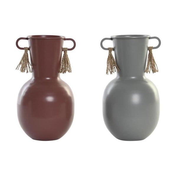 grå vas, boho design terrakotta 24 cm