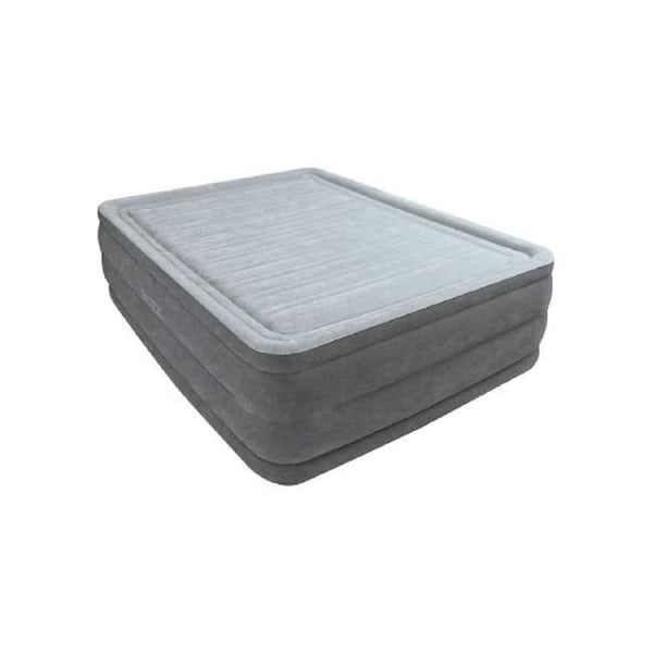INTEX Comfort-Plush High-Rise dobbeltmadras - Oppustelig seng - til indendørs brug - PVC - Grå - 152x203x56 cm