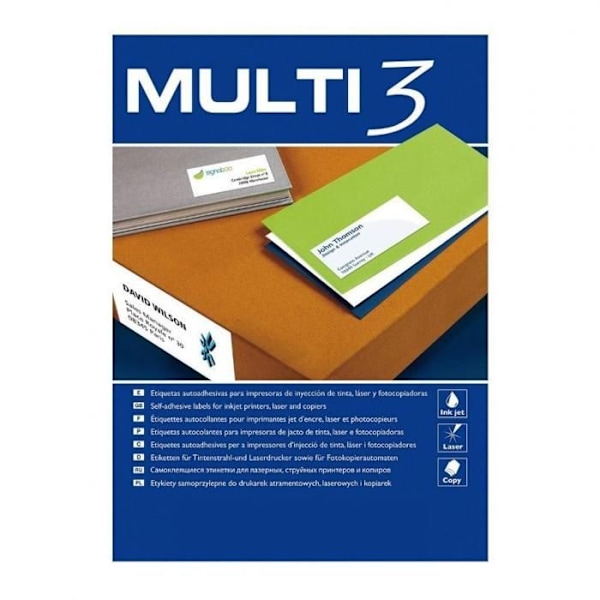 Klistrelabels - Apli - Multi3 - 48,5 x 25,4 mm - 100 ark - Hvid