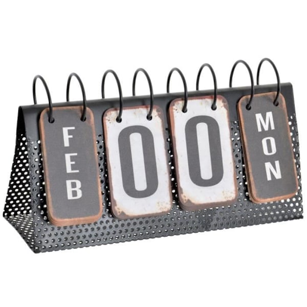 Kalender - Okänd märke - Svart i metall - Höjd 15 cm - Bredd 27 cm - Djup 9 cm Svart