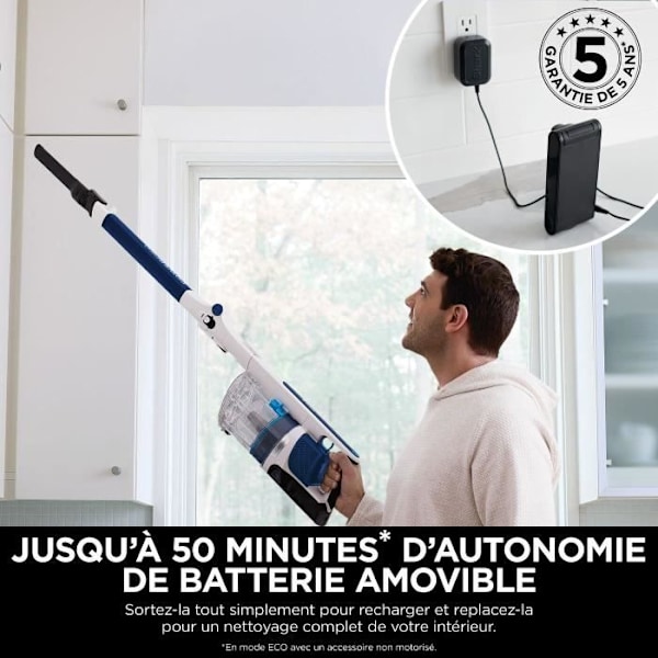 SHARK PowerPro IZ380EU - Langaton Imuri - Kevyt ja Joustava - FloorDetect-teknologia - Takkuamattomuus Blå och vit