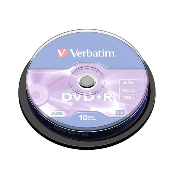 Parti på 10 VERBATIM DVD+R 4,7GB x16