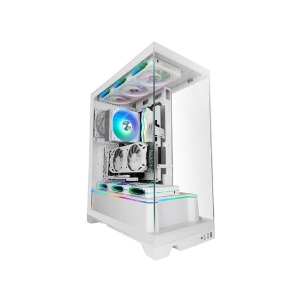 Caja Mars Gaming MC-PRISMA Triple Cristal ARGB Hvid Semitorre ATX
