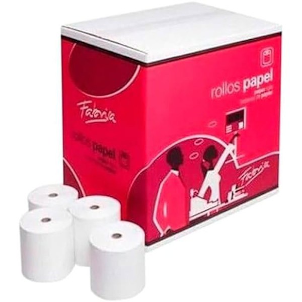 Termopappersrulle - FABRISA - 80 x 80 mm - Vit - Paket om 6 - Överlägsen kvalitet mångfärgad