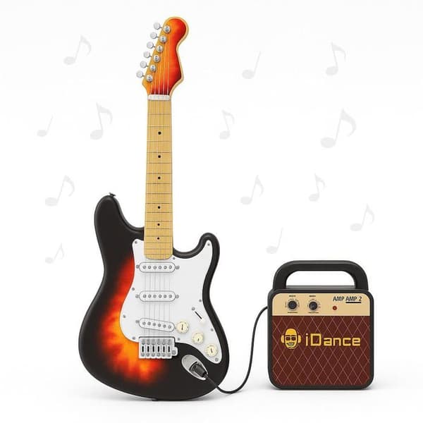 Elektrisk guitar til børn - iDance - 4 guitarmodes - 8 knapper - 56 musikloops