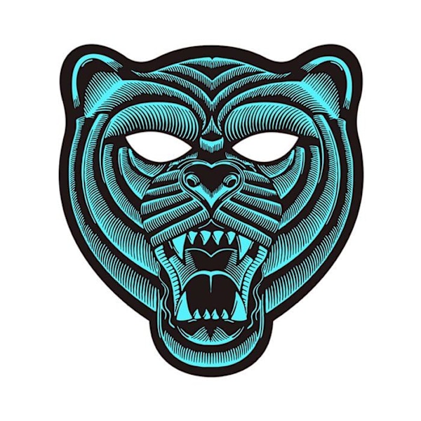 Led Tiger Mask - ATOSA - Asusteet - Musta - Aikuinen - Sekalaiset