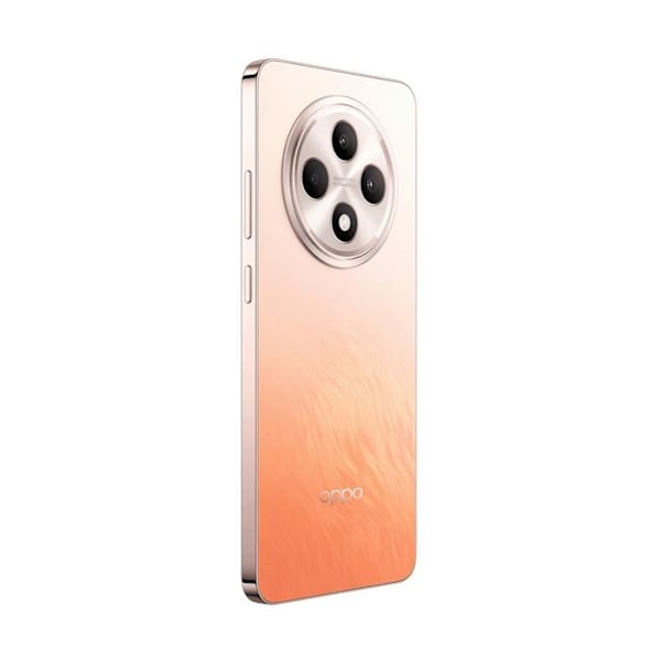 OPPO Reno12 F 4G -älypuhelin oranssin värisenä 6,67 tuuman AMOLED-näyttö 120 Hz Full HD+, 1080 x 2400 pikseliä, 8 Gt DDR4 + RAM