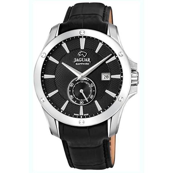 Herreur - Jaguar - Acamar J8784 - Quartz - Analog - Sort læder og rustfrit stål Svart silver