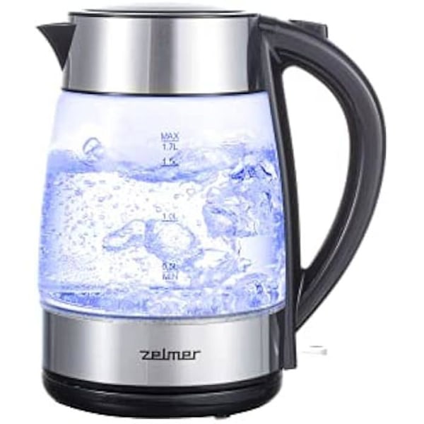 Kedel - ZELMER - ZCK8011 - Glas - 1,7 L - 2200 W - Trådløs - LED Rustfrit stål