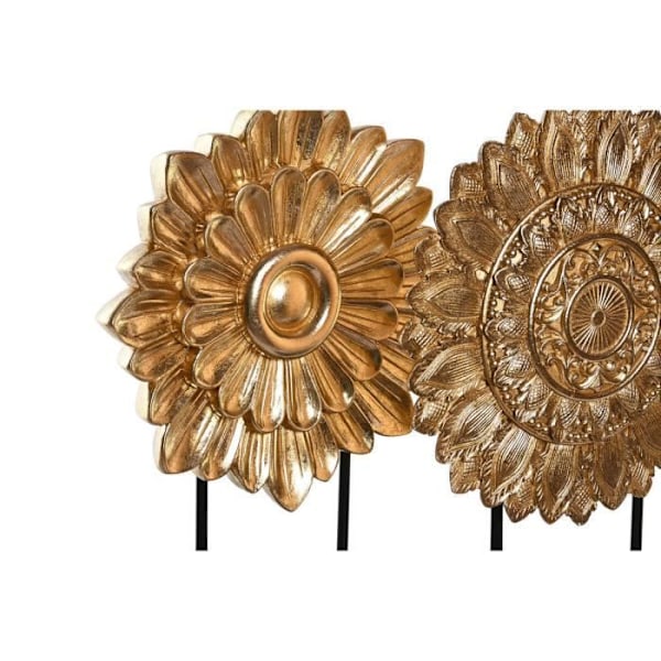 dekorativ statyett 25 x 8 x 34 cm svart guld moderna cirklar (2 enheter)