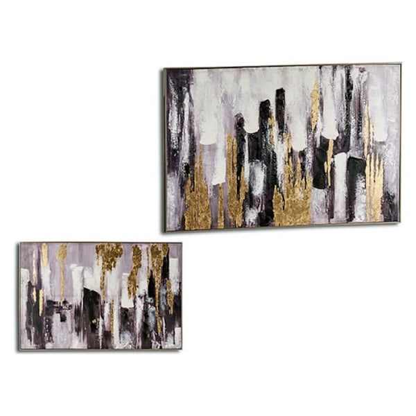 canvas canvas (122 x 4,5 x 82 cm) kulta hopea