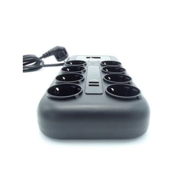 Overspændingsbeskyttelse - CYBERPOWER - P0820SUF0-DE - 8 Schuko-stikkontakter - 2 USB-porte - Sort