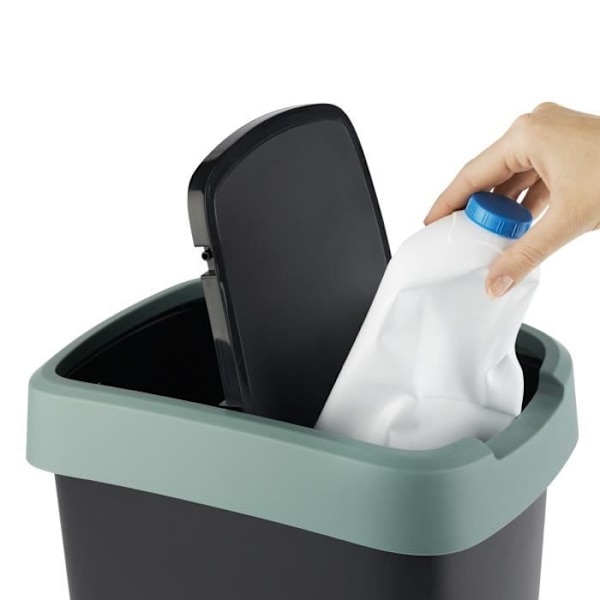 Rotho Twist 50L sorteringsaffaldsspand sving sort/mørkegrøn svart/mörkgrön